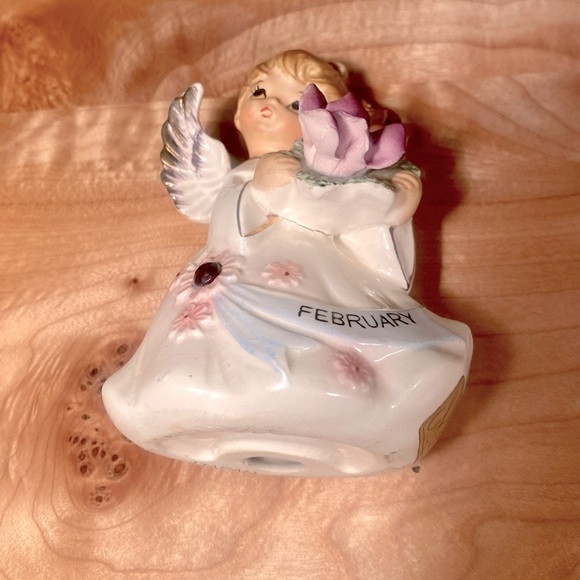 Vintage Ceramic Lefton Original February Birthday Angel - Picture 6 of 6
